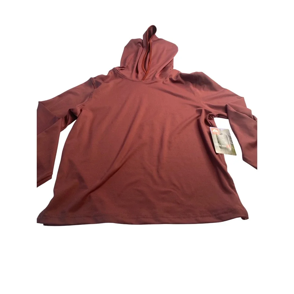 Ozark Trail Hooded Hiking Shirt Wild Ginger UPF 50 Quick Dry Long Sleeve L 10-12